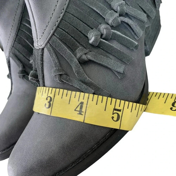 Sbicca Vintage Collection Women's Gray Fringe Ankle Boots Size 7 Faux Leather - Picture 14 of 16